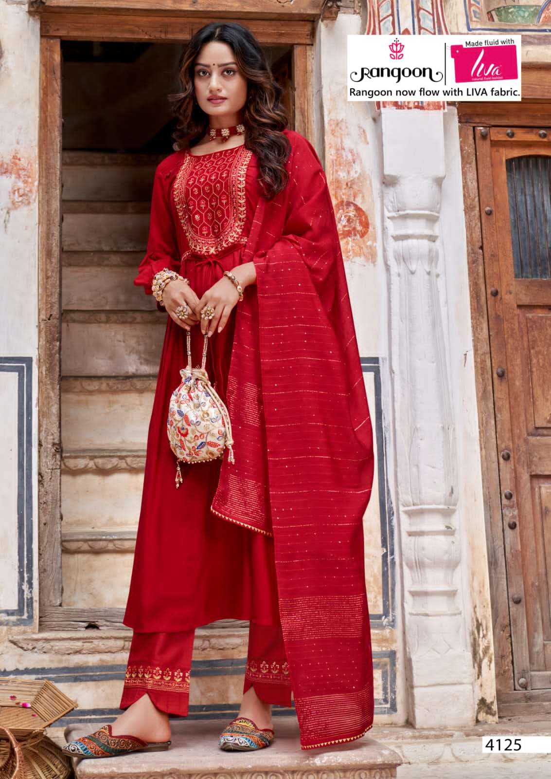 Rangoon-Naira Repeat-Viscose-Schiffli-Khatli-Hand-Work-Mirror-Naira-Cut-Kurti-Viscose-Embroidery-Pant-Sequence-Work-Dupatta-4125